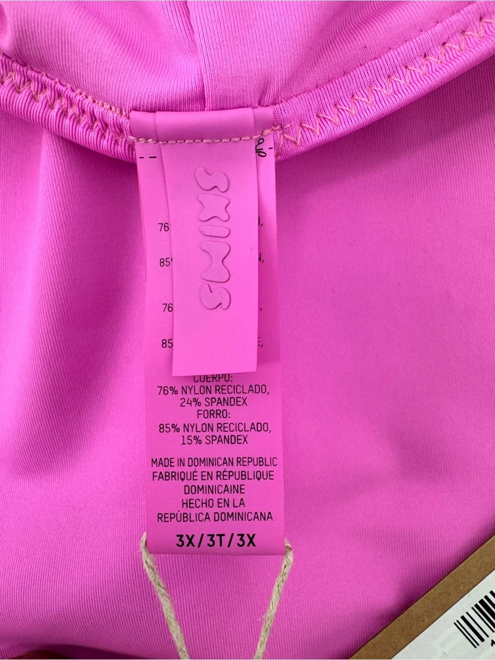 New Skims Recycled Swim Bikini Bottom Size 3X Neon Orchid